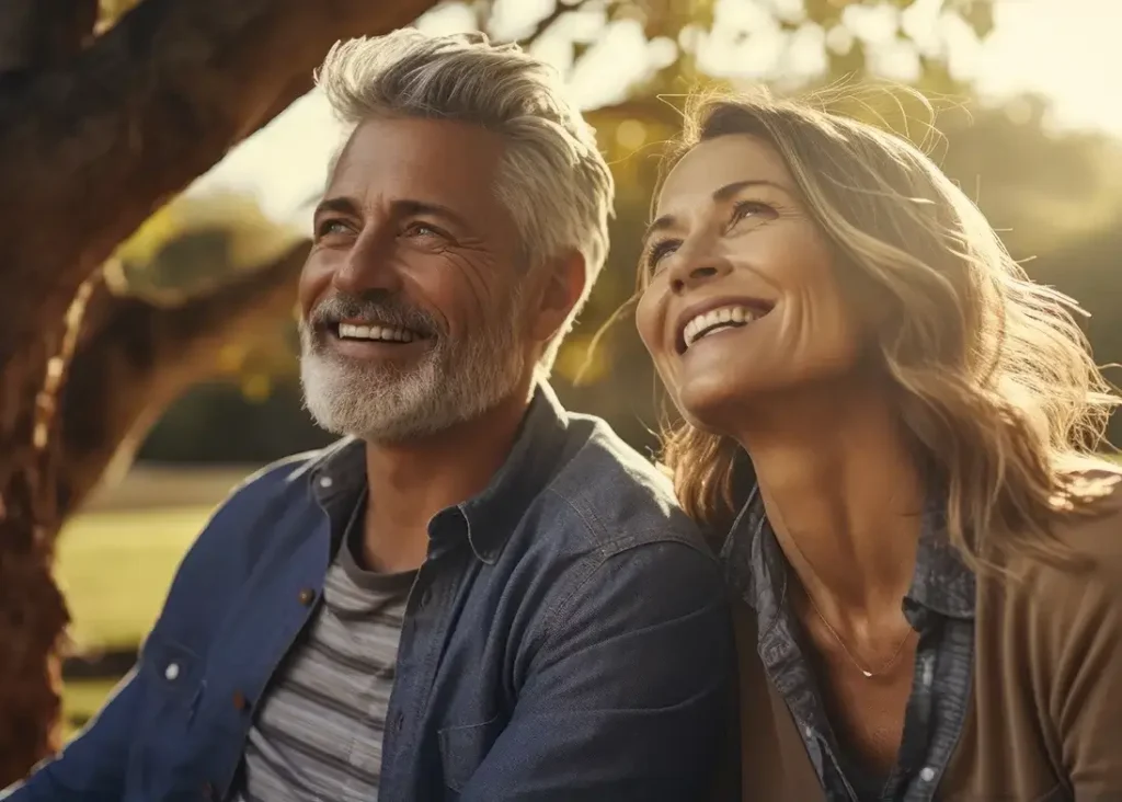 Smiling couple outdoors in Boise after receiving a personalized flat-fee financial plan
